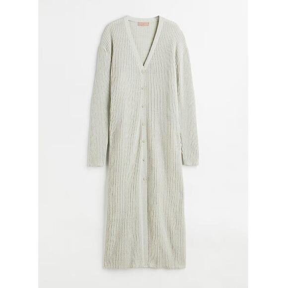 H&M Dresses & Skirts - H&M Women's Long Cardigan Size S In Light Grey-Green